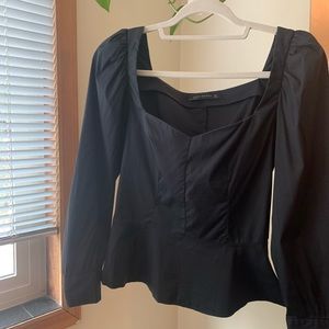 Zara black sweetheart top